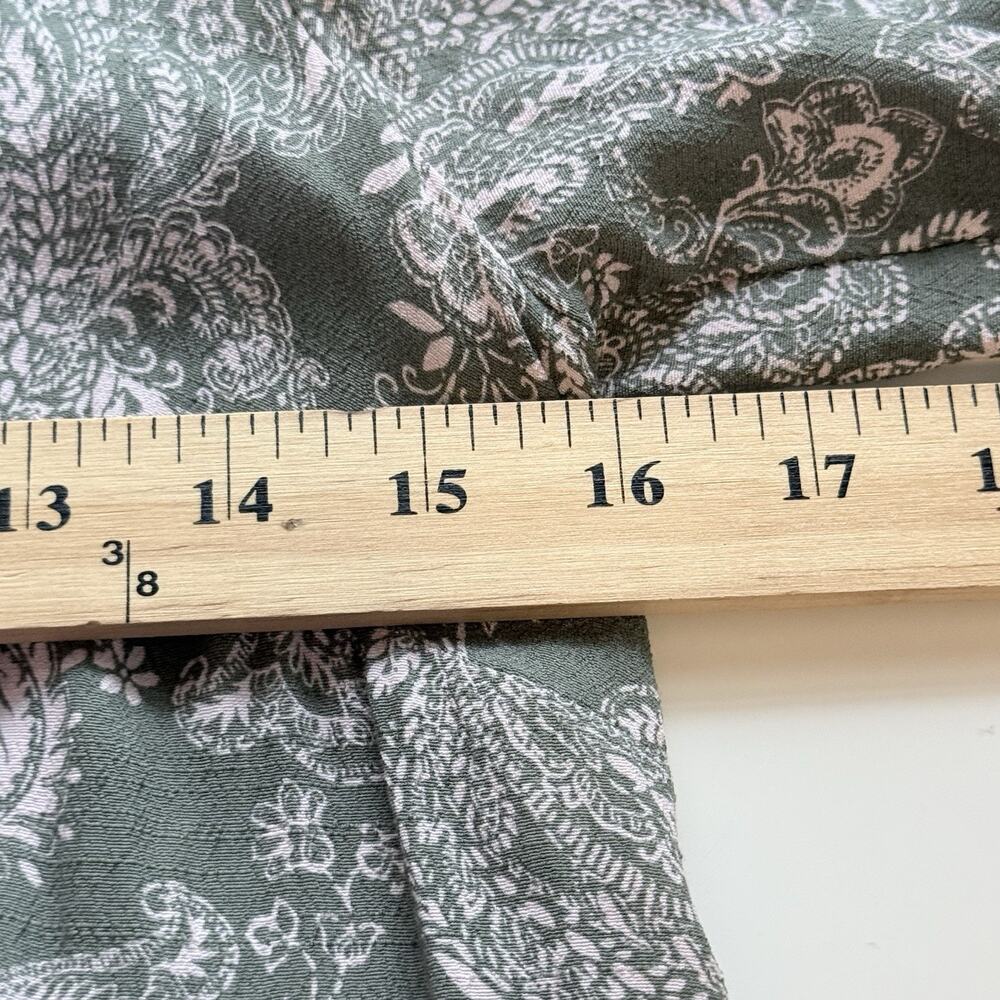 J. Jill Dress Size XS Petite Green Pink Boho Peasant Paisley Shift - Picture 3 of 7